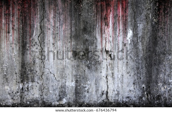 血腥背景可怕的老水泥墙 恐怖和万圣节的概念库存照片 立即编辑