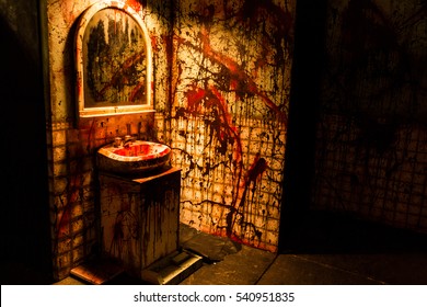 Bloody Bathroom Murder Scene In A Haunted House