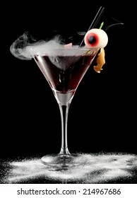 Bloody Halloween Cocktail With Smoke