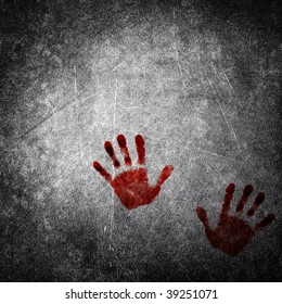 Bloody Hand Print On Grunge Wall Stock Photo 39251071 | Shutterstock