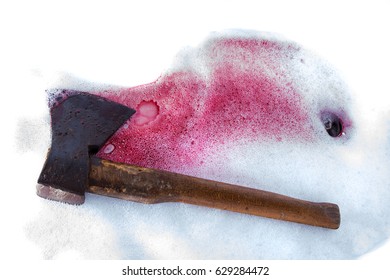 A Bloody Hatchet Lies In A Bathtub