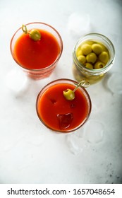 Bloody Mary Cocktail With Olives