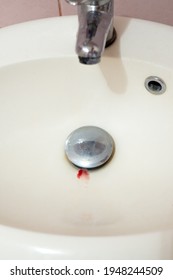 Bloody Saliva Washbasin Person Washes Away Stock Photo 1948244509 ...