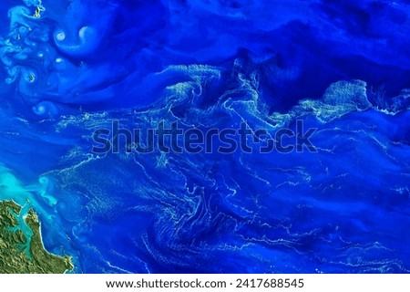 A Bloom of NitrogenFixing Bacteria. An important player in the nitrogen cycle, Trichodesmium makes a seasonal appearance off the northeast. Elements of this image furnished by NASA.