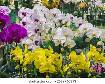 Blooming big orchid flower in the market