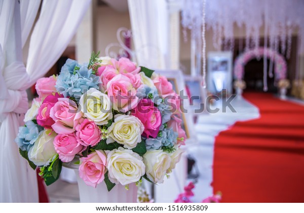 Blooming Fresh Flower Bouquet On Reception Stock Photo Edit Now