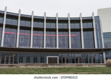 Bloomington, IN, USA, 2021-01-08: Main Entrance Of Simon Skjodt Assembly Hall