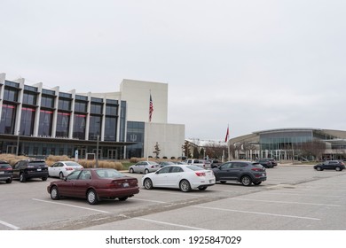 Bloomington, IN, USA, 2021-01-08: Parking Lot At Simon Skjodt Assembly Hall