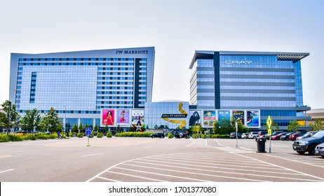 Bloomington, MN - August 18, 2018: The Front Entrance Of The Mall Of America, Located In Bloomington, Minnesota.