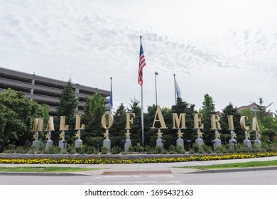 Bloomington, MN, USA, 2019-07-13: Cloudy Day With Mall Of America Logo