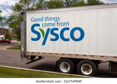BLOOMINGTON, MN, USA - JUNE 10, 2022:Sysco Food Distribution Truck And Trademark Logo