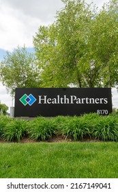 BLOOMINGTON, MN, USA - JUNE 13, 2022: HealthPartners Corporate Headquarters Entrance And Trademark Logo.