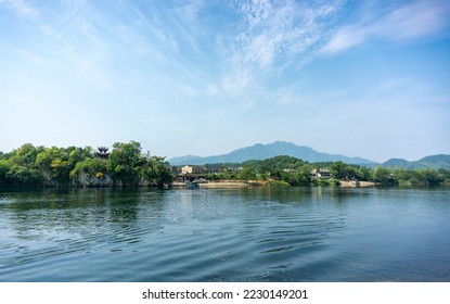  Peach Blossom Pool, Jing County, Xuancheng City, Anhui Province, China, is a famous tourist resort. - Shutterstock ID 2230149201