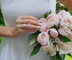 Blossoming Peonies Bouquet Engagement Ring