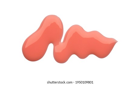 Blot Of Pink Nail Polish Isolated On White Background. Photo. Top View