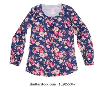 Blouse With Floral Print Isolated On White