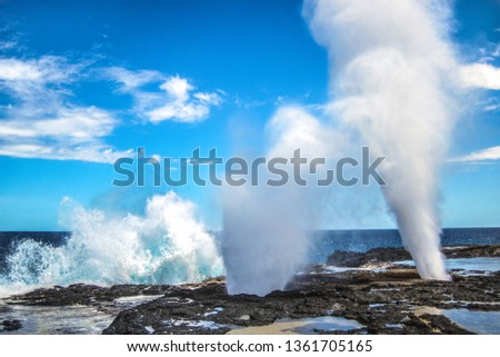 Blow Holes in the sea in Samoa on the Savai’i island, Pacific ocean
