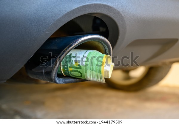 Blowing\
the money through the exhaust pipe  Petrol is becoming more and\
more expensive  CO2 tax makes driving\
expensive