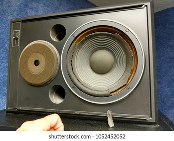 Blown Speaker In Radio Station Sound Studio