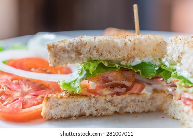 BLT Sandwich, Close Up Photo With Selective Focus