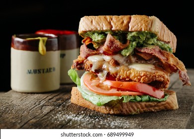 BLT Sandwich With Fried Chicken And Avocado