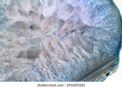 Blue Agate Geode Crystal Close-up