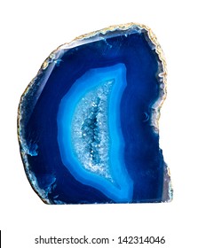 blue agate isolated on white background