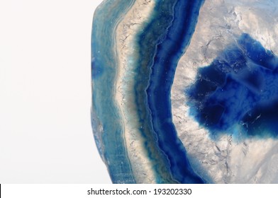 Blue Agate Slice Stone With Details Of Pattern