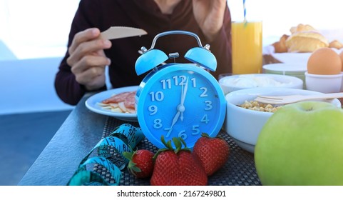 Blue Alarm Clock Intermittent Fasting Eight Stock Photo 2167249801 ...