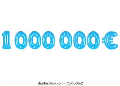 Blue Alphabet Balloons, One Million Euros, Blue Number And Letter Balloon