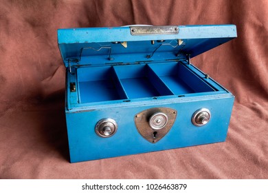 Blue Antique Safe Deposit Box