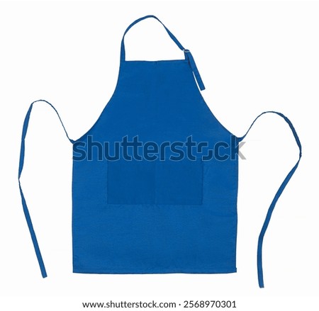 Blue apron with pockets. Object is isolated on a white background.