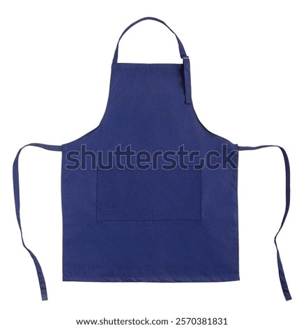 Blue apron with pockets. Object is isolated on a white background.