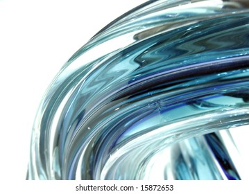 Blue And Aqua Blown Glass Abstract