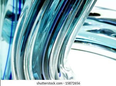 Blue And Aqua Blown Glass Abstract