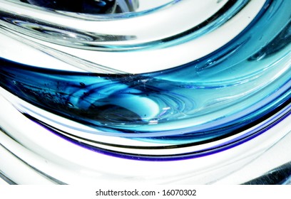 Blue And Aqua Blown Glass Abstract