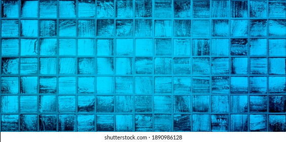 Blue Aqua Shiny Tile Wall Background