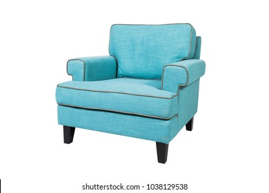 Blue Armchair Isolated On White Background