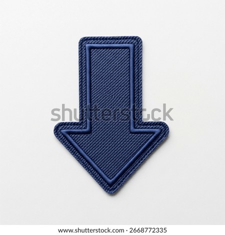 
Blue Arrow Down Patch on a gray background