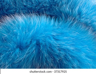 Blue Artificial Fur For Texture Or Background