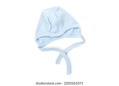 Blue Baby Hat Isolated On White Background.