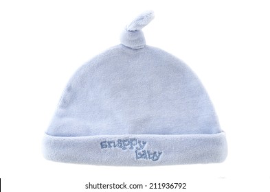 Blue Baby Hat On A White Background