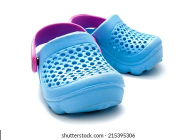 Blue Baby Shoes On White Background