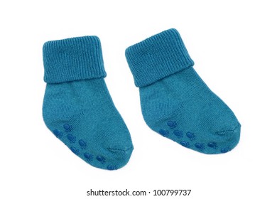 Blue Baby Socks Isolated On White Stock Photo 100799737 | Shutterstock