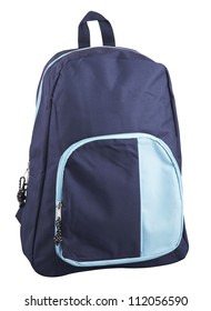 Blue Back Pack With Clipping Path