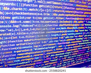 Blue background with abstract stock diagrams. Abstract seamless zigzag pattern with waves in white, green, blue, lilac tones. Background image. Happy birthday. Blue color. Code on monitor.