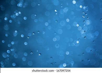 blue background with bubbles in white pattern