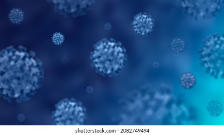 blue background with corona virus pattern and omicron 