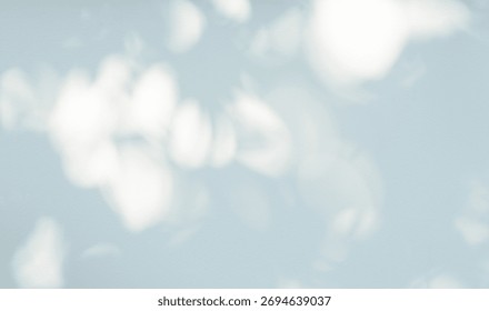 Blue Background With Light And Shadow, Sunlight On Podium Wall In Color Studio, Cyan Backdrop With 3D Platform, Kitchen Interior, Empty White Display Stage And Minimal Product Presentation Scene.