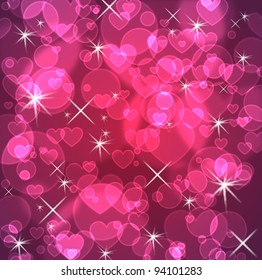 Blue Background Stars Hearts Bokeh Effect Stock Photo 94101283 ...